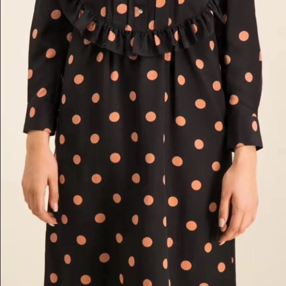 NWT $498 Tory Burch Polka Dot Bow Tie Silk Shift Dress